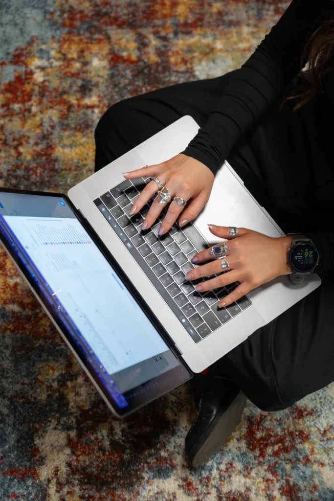 An above shot of one of the team analysing first party data